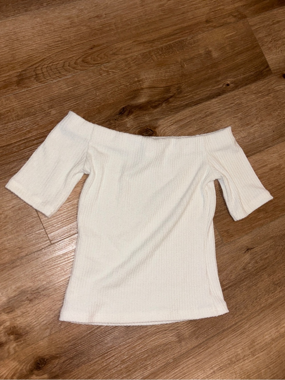 Off-Shoulder Short Sleeve Top - Cream